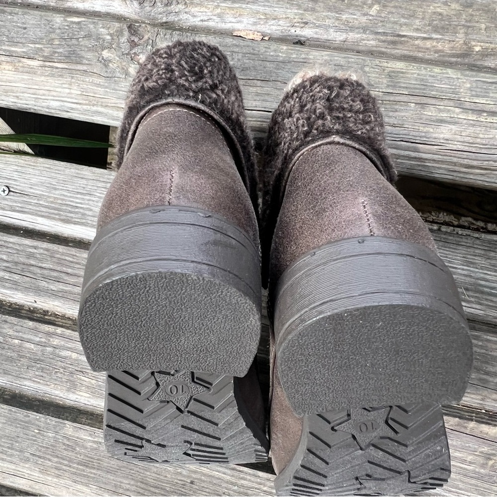 Cliffs Brown Fur top Lace-Up ankle boots Boots - Picture 7 of 11